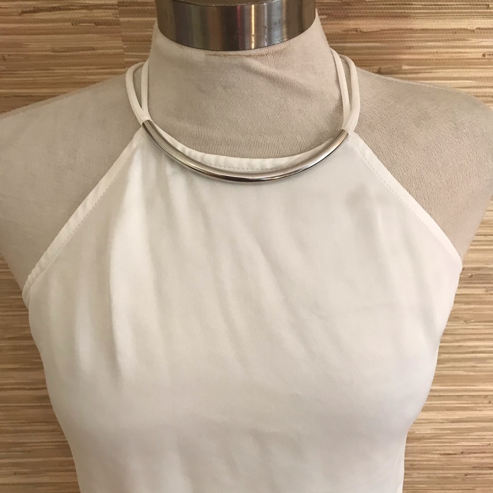 ZARA Halter Top with Attached Silver Neck Charm - Picture 7 of 11